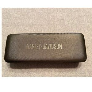 Harley Davidson eyeglasses hard case. Silver top with Harley-Davidson logo
